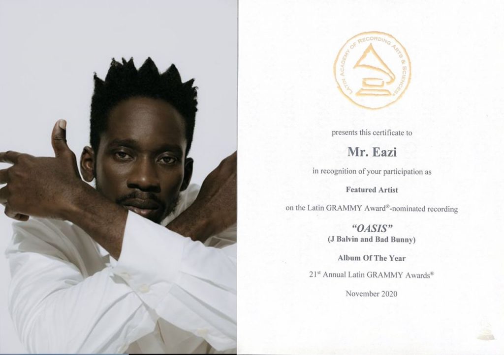 Mr Eazi Is First Nigerian to Win a Latin Grammy, Receives Four Certificates